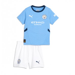 Billiga Manchester City Erling Haaland #9 Hemmatröja Barn 2024-25 Kortärmad (+ Korta byxor)